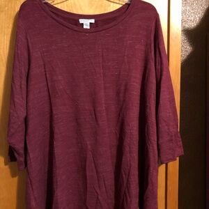 Carolina Belle wine color shirt